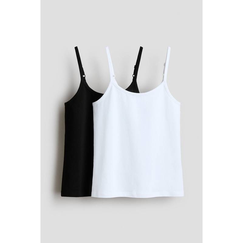 H&M 2-Pack Cotton Strappy Tops White (8-10 Years)
