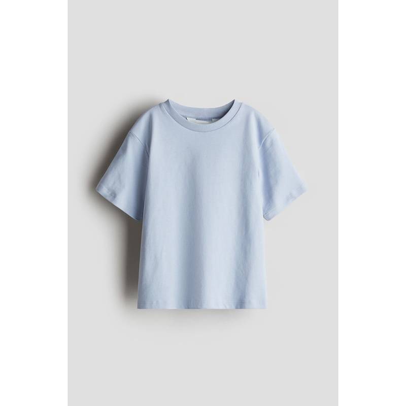H&M Boys Blue Loose-Fit Pima Cotton T-Shirt (2-4 Years)