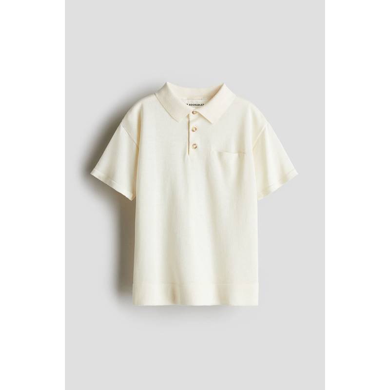 H&M Silk-Blend Polo Shirt White (2-4 Years) (2-4 Years)