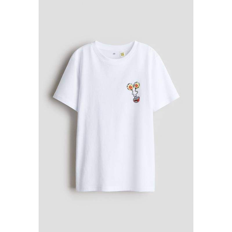 H&M Printed T-Shirt White (8-10 Years) (8-10 Years)