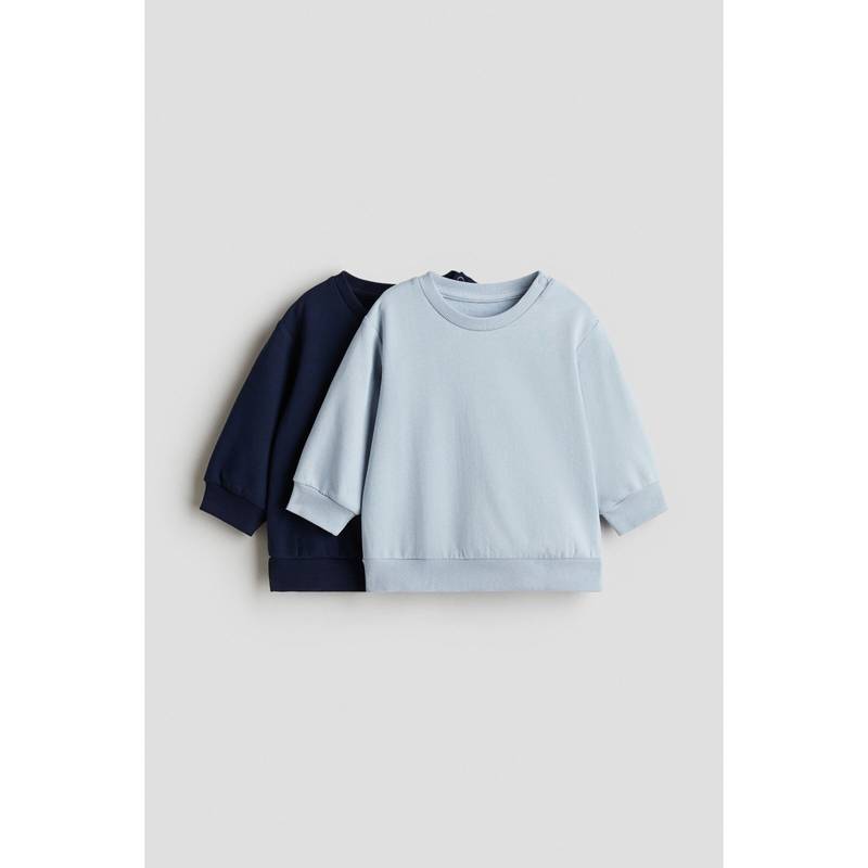 H&M 2-Pack Cotton Sweatshirts Blue (0-1 Months)