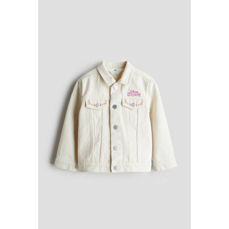 H&M Printed Denim Jacket White (1.5-2 Years) (1.5-2 Years)