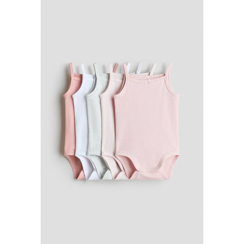 H&M 5-Pack Cotton Bodysuits Grey (1-2 Months)