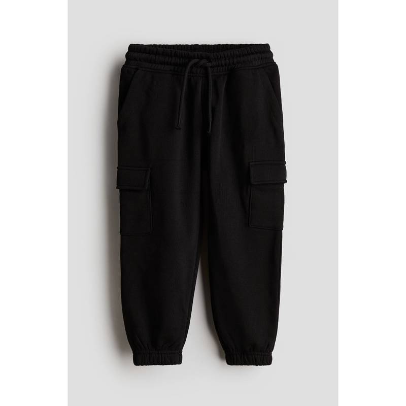 H&M Black Brushed-Inside Cargo Joggers (2-3 Years) (2-3 Years)