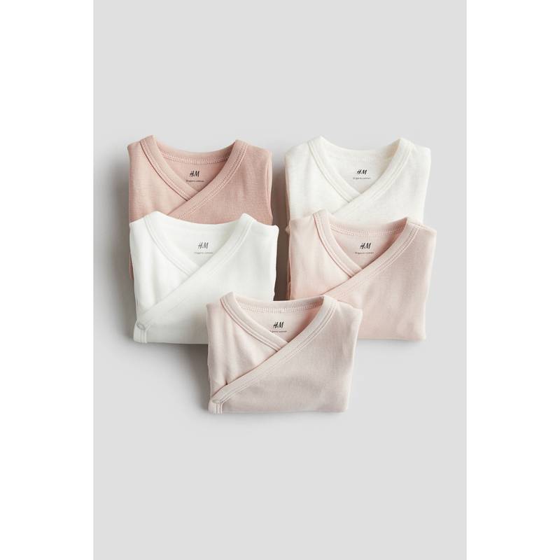 H&M Boys 5-Pack Wrapover Bodysuits (00-0 Months)