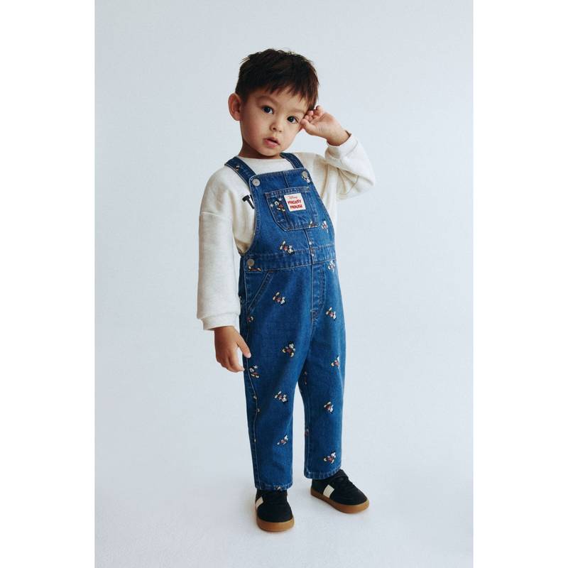 H&M Printed Denim Dungarees (12-18 Months) (12-18 Months)