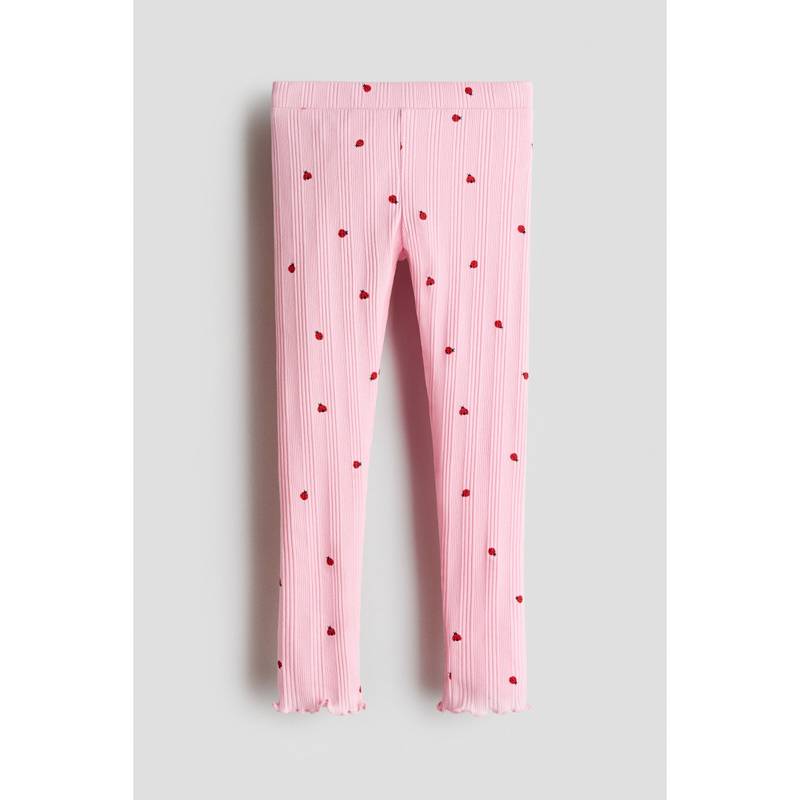 H&M Girls Multi-Color Ribbed Cotton Leggings (3-4 Years) (3-4 Years)