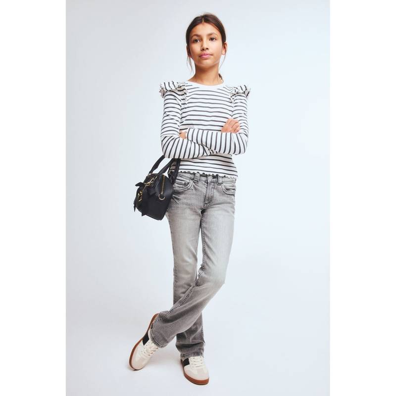 H&M Girls Grey Bootcut Leg Low Jeans (10-11 Years) (10-11 Years)