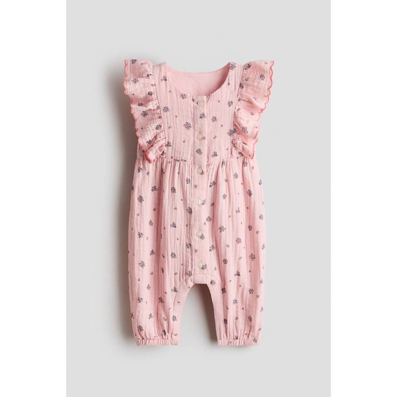 H&M Girls White Frilled Muslin Romper Suit (2-3 Years) (2-3 Years)