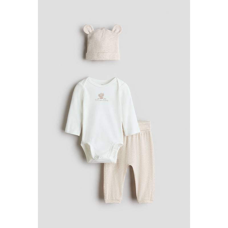 H&M Boys|Girls 3-Piece Cotton Jersey Set (2-4 Months)