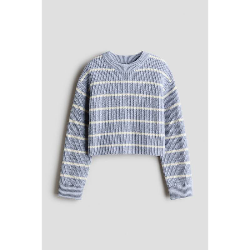 H&M Girls Blue Cotton-Blend Jumper (8-10 Years)
