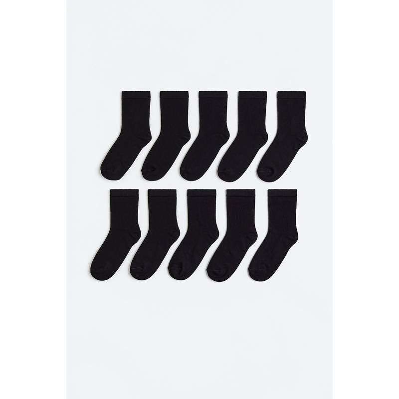 H&M Boys And Girls Black 10-Pack Socks (5.5-7)