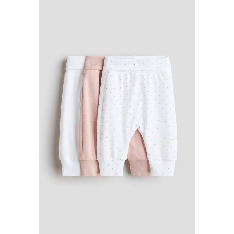 H&M Boys & Girls 3-Pack Foldover-Waist Trousers (00-1 Months)