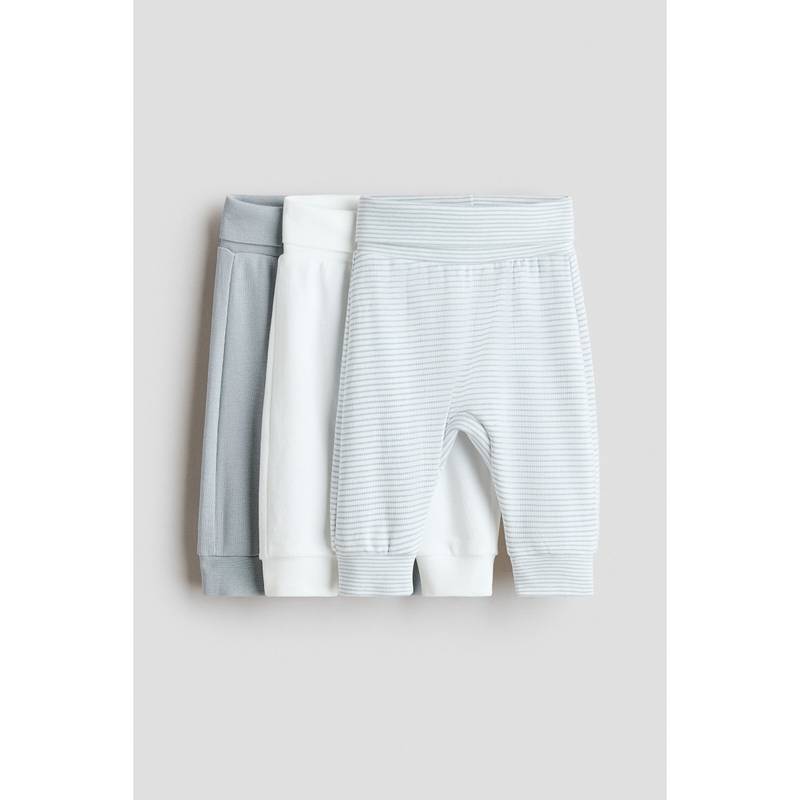 H&M 3-Pack Foldover-Waist Trousers (00-1 Months)