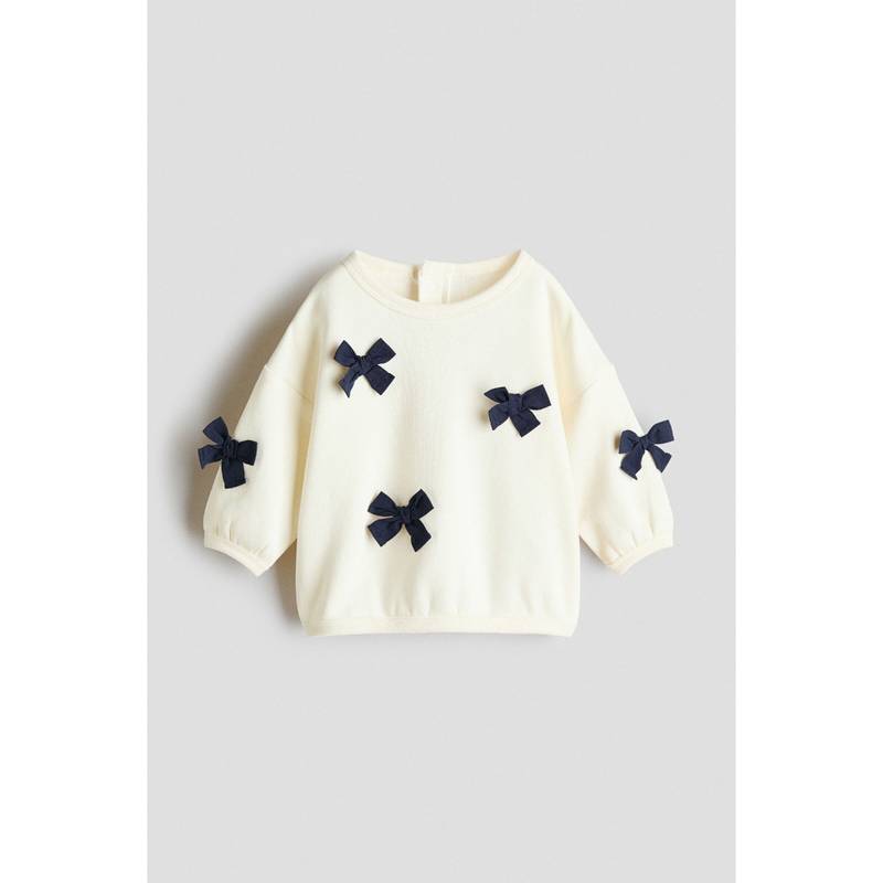 H&M Girls White Motif-Detail Sweatshirt (1.5-2 Years) (1.5-2 Years)