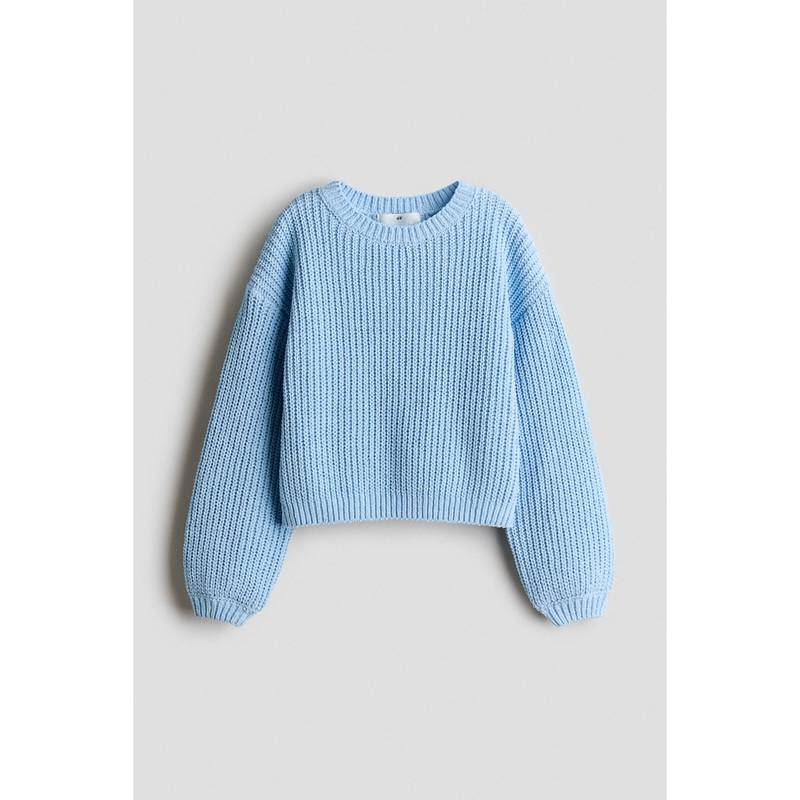 H&M Girls Blue Chenille-Knit Jumper (14 Years and Above) (14 Years and Above)