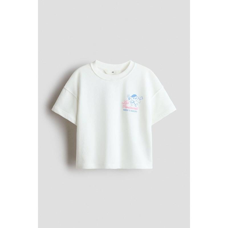 H&M Girls White Printed Sweatshirt T-Shirt (14 Years and Above) (14 Years and Above)