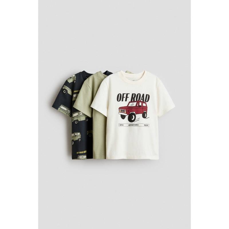 H&M Boys Green 3-Pack Printed T-Shirts (1.5-2 Years)