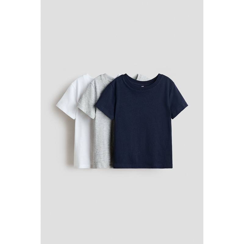 H&M Boys Multi-Color 3-Pack Cotton T-Shirts (2-4 Years)