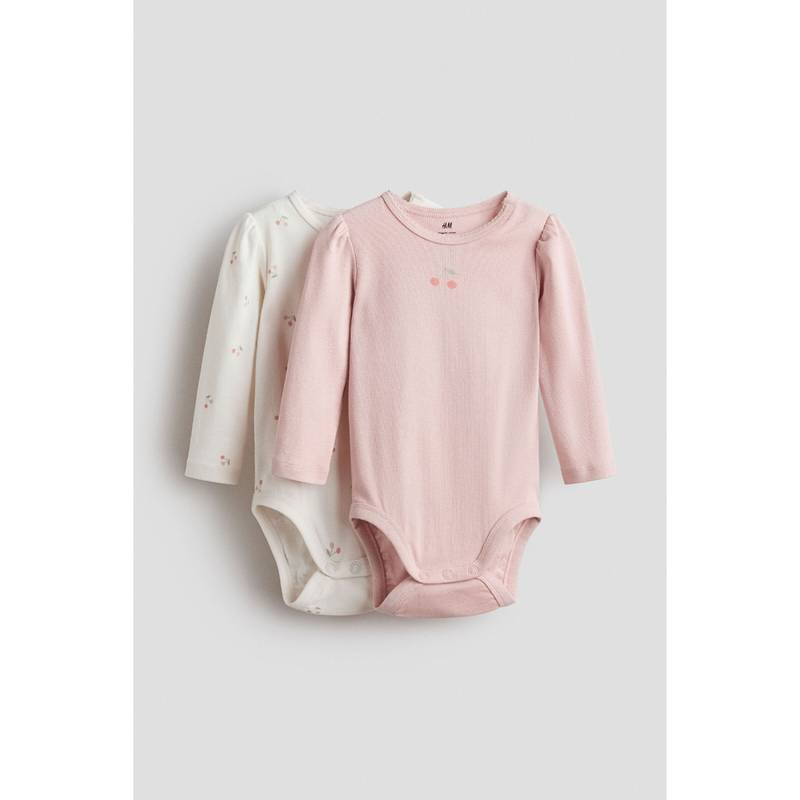 H&M Kids Multi-Color 2-Pack Long-Sleeved Bodysuits (12-18 Months)