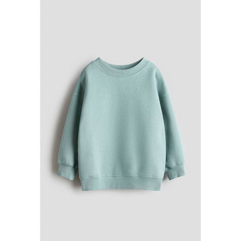 H&M Boys Green Oversized Brushed-Inside Sweatshirt (8-10 Years) (8-10 Years)