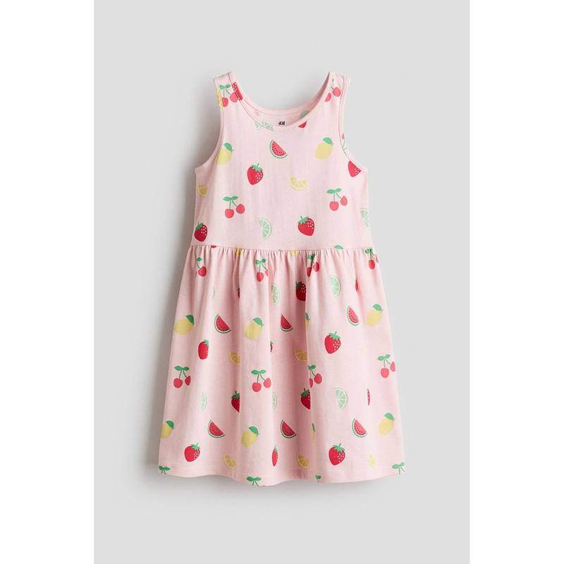 H&M Girls Pink Printed Cotton Dress (4-6 Years) (4-6 Years)