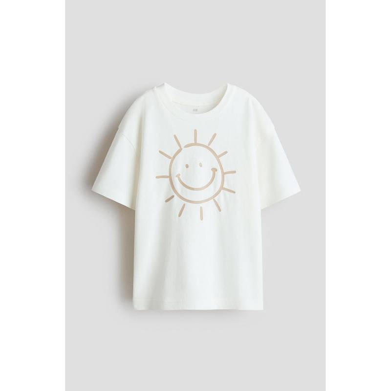 H&M Boys White Print-motif cotton T-shirt (1.5-2 Years) (1.5-2 Years)