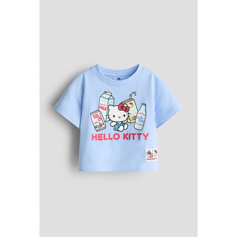H&M Girls Blue Loose-Fit Printed T-Shirt (2-4 Years) (2-4 Years)