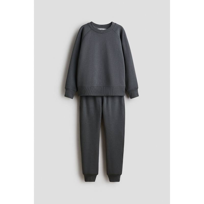 H&M Boys Grey 2-Piece Textured Co-Ord Set (8-9 Years)