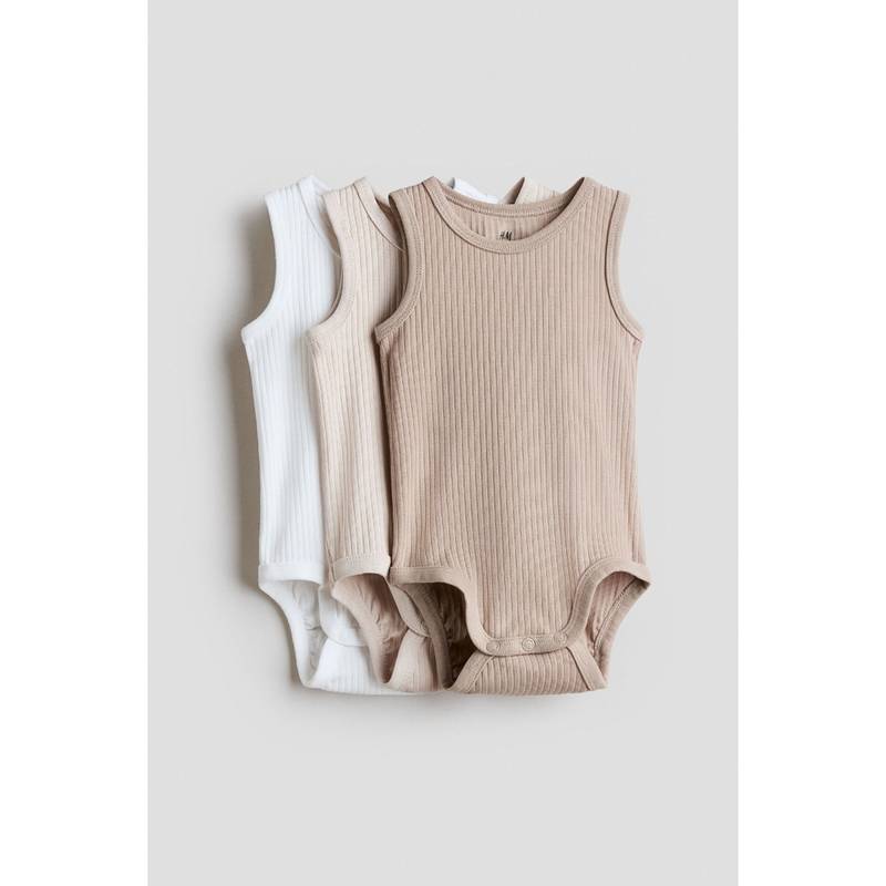 H&M Kids Multi-Color 3-Pack Sleeveless Bodysuits (1-2 Months)