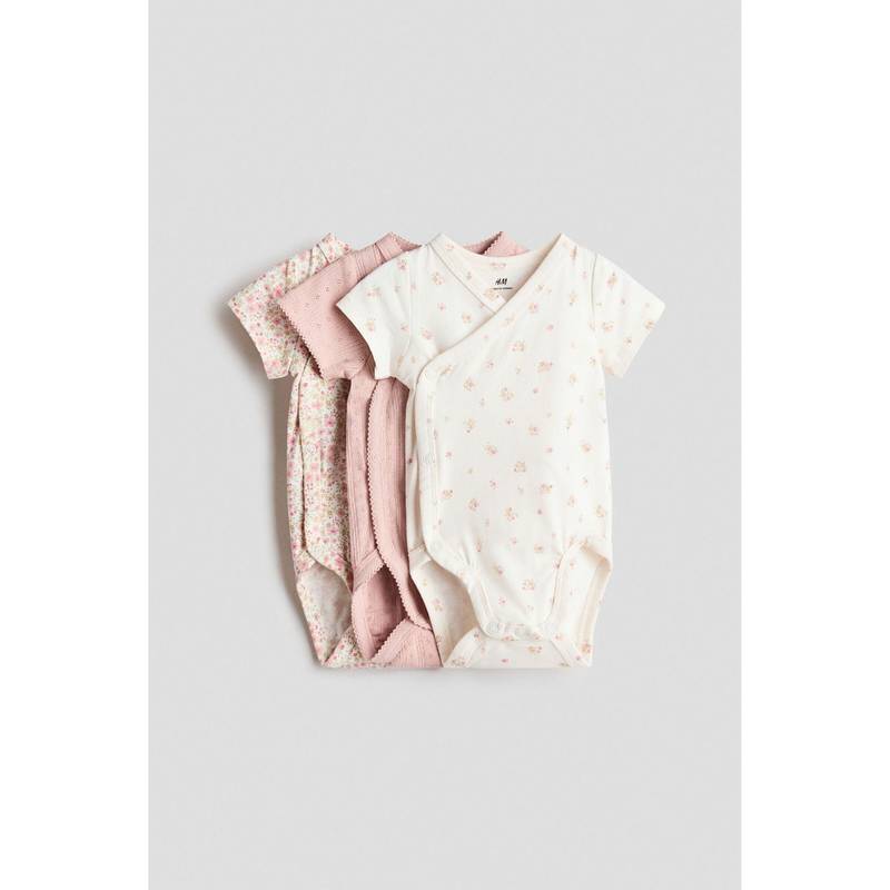H&M 3-pack wrapover bodysuits (Newborn)