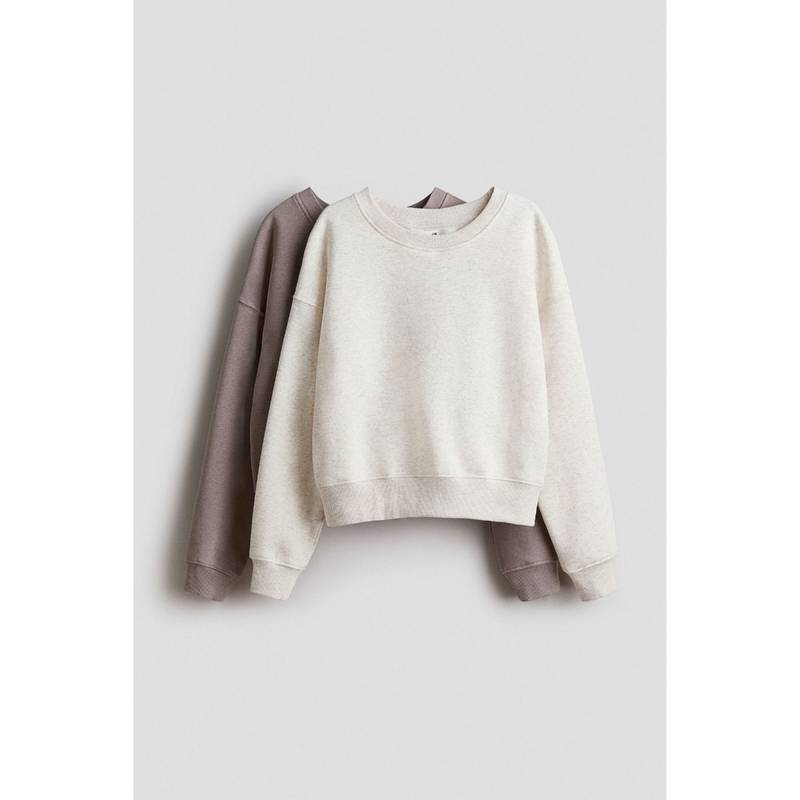 H&M Girls Beige 2-Pack Sweatshirts (8-10 Years)