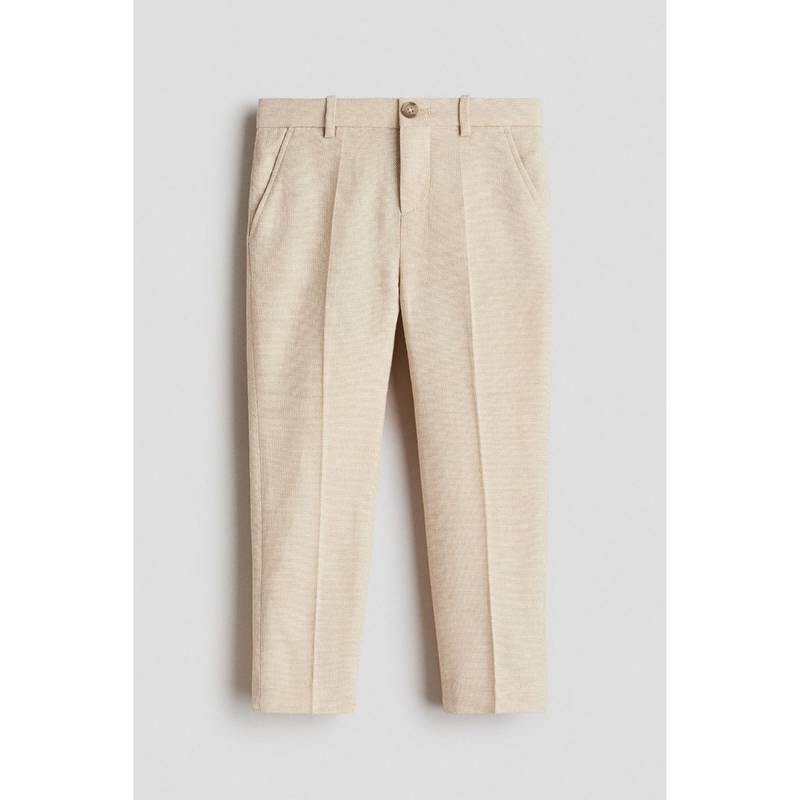 H&M Boys Beige Slim Fit Suit Trousers (8-9 Years) (8-9 Years)