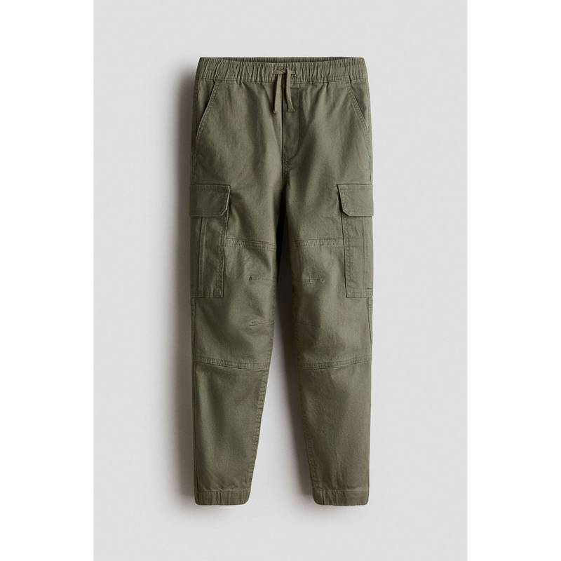 H&M Boys Green Cotton Cargo Joggers (12-13 Years) (12-13 Years)