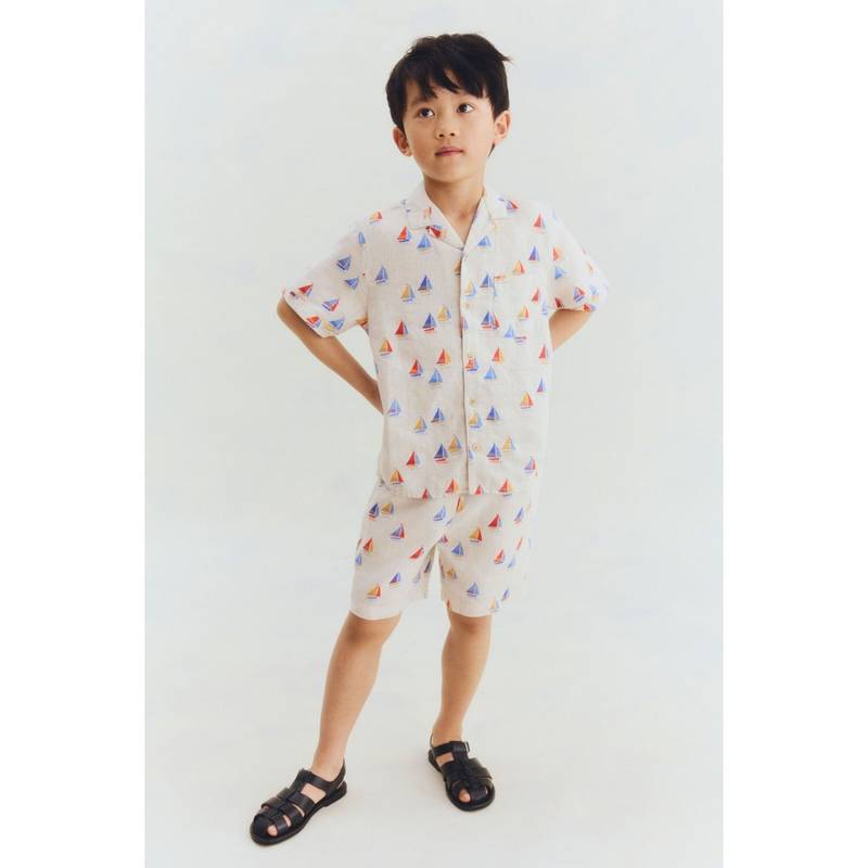 H&M Boys Beige 2-Piece Linen Set (2-3 Years)