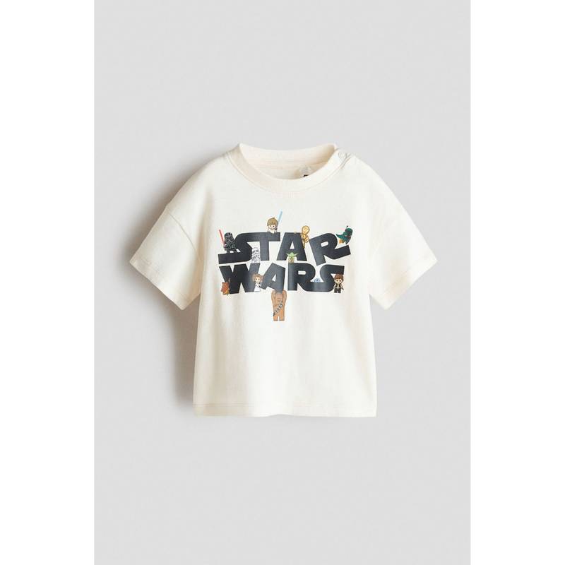 H&M Boys White Printed Cotton T-Shirt (2-3 Years) (2-3 Years)