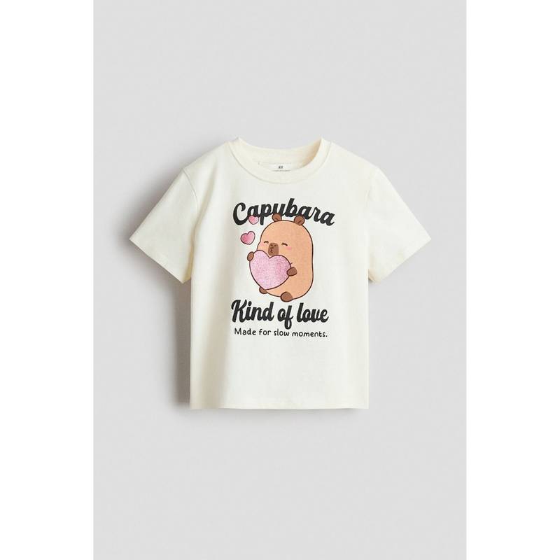 H&M Girls White Printed T-Shirt (1.5-2 Years) (1.5-2 Years)