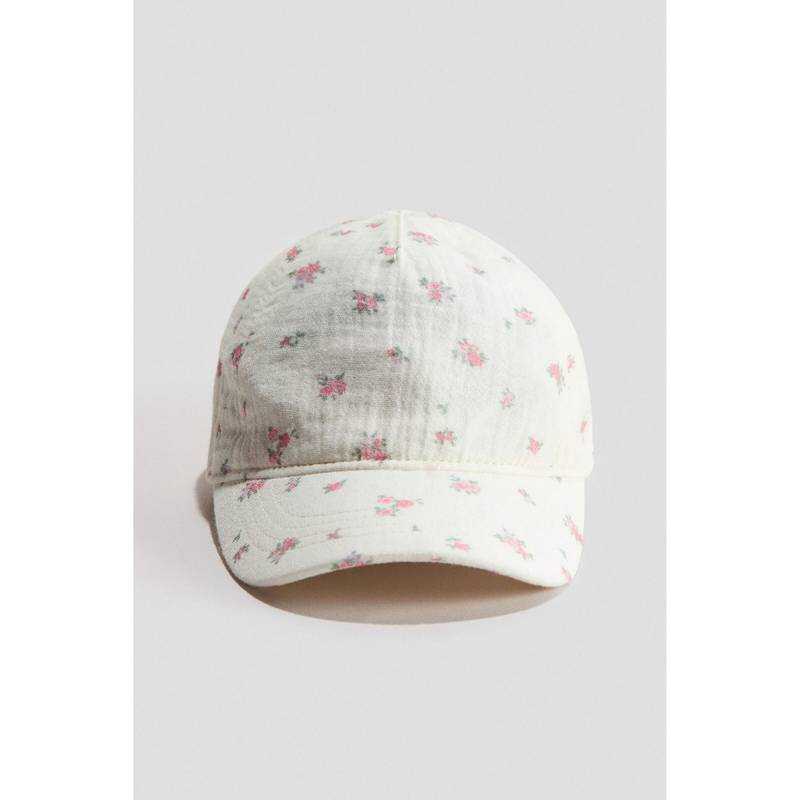 H&M Unisex White AppliquD Cotton Cap (4-6 Months) (4-6 Months)