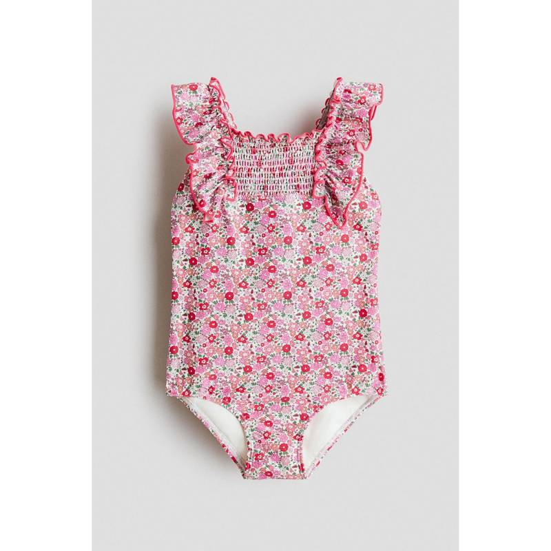 H&M Girls Multi-Color Frill-trimmed swimsuit (6-8 Years) (6-8 Years)