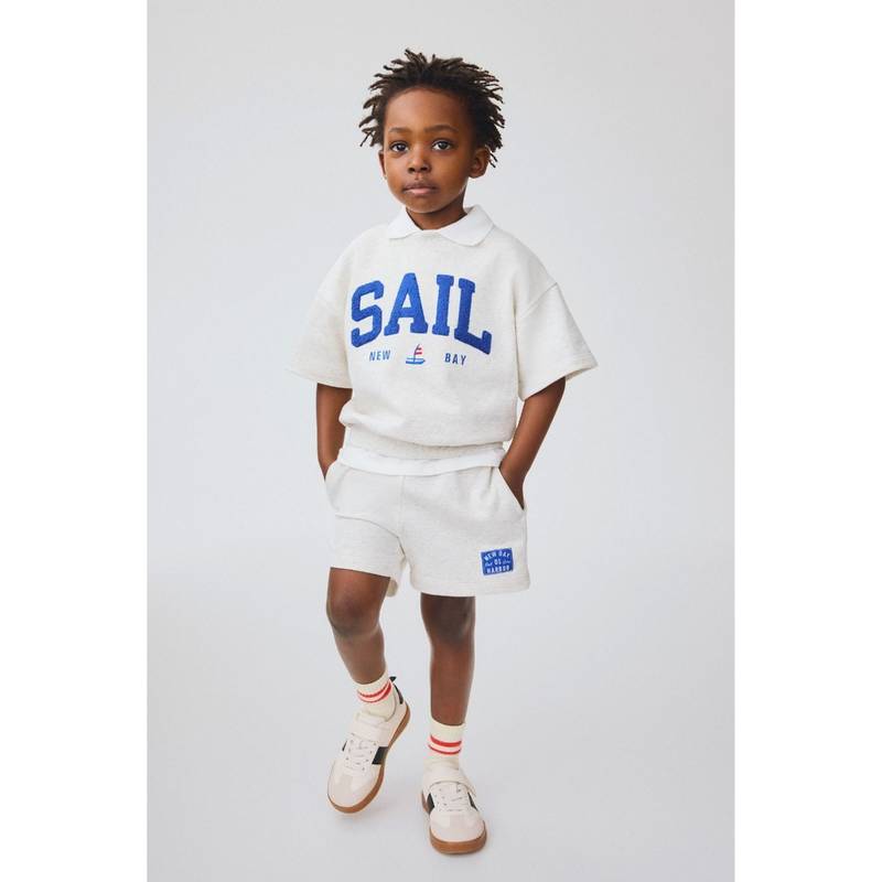 H&M Boys Grey 2-piece motif-detail sweatshirt set (6-7 Years)