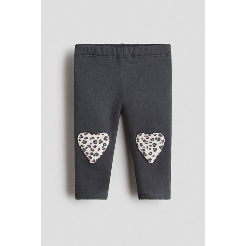 H&M Girls Grey Brushed-inside leggings (3-4 Years) (3-4 Years)