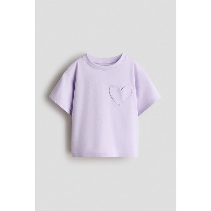 H&M Girls Purple Pocket-detail T-shirt (1.5-2 Years) (1.5-2 Years)