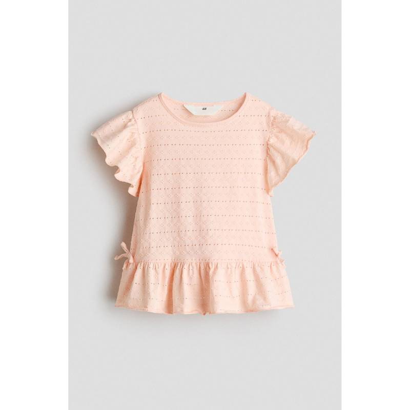 H&M Girls Pink Textured jersey top (1.5-2 Years) (1.5-2 Years)