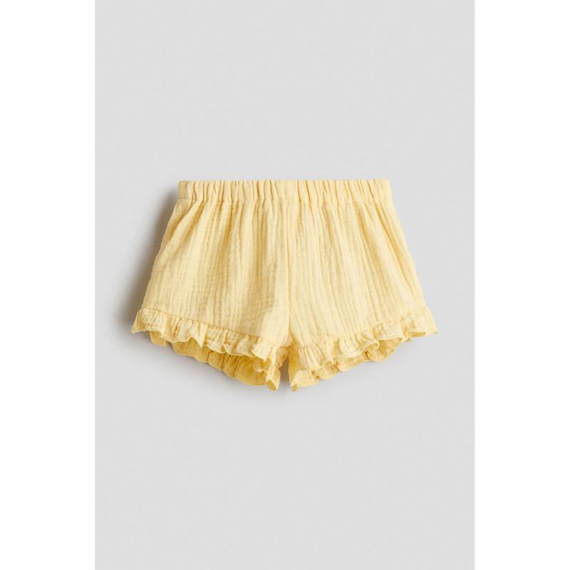 H&M Girls Yellow Cotton muslin shorts (1.5-2 Years) (1.5-2 Years)