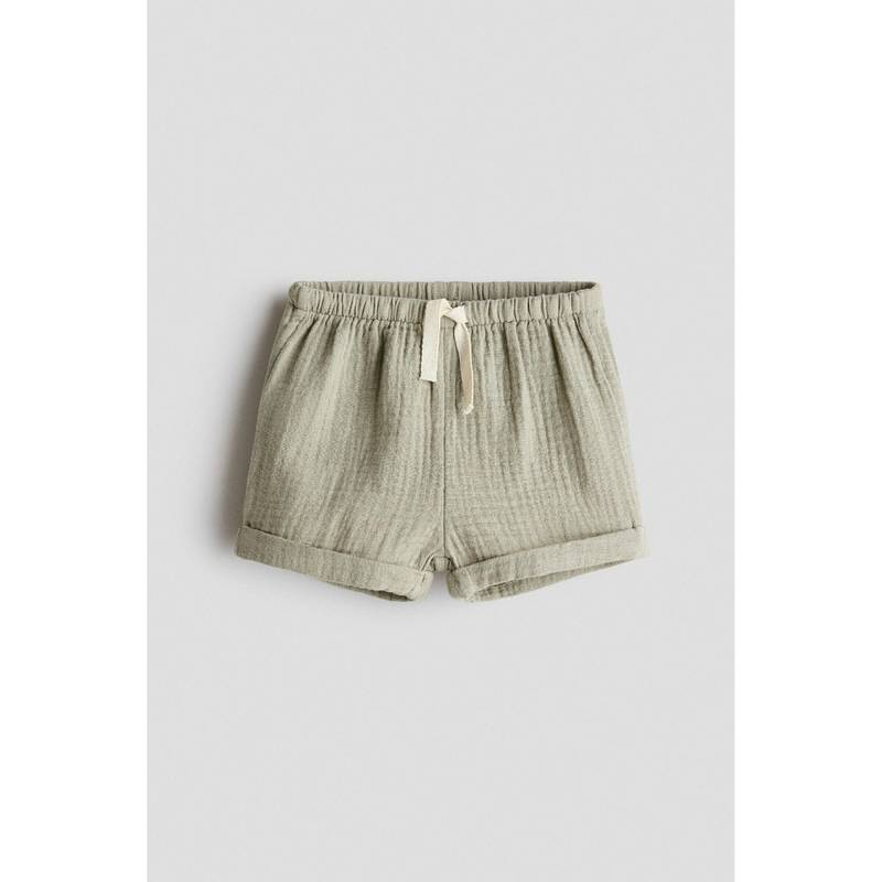 H&M Boys Green Cotton muslin shorts (1-2 Months) (1-2 Months)