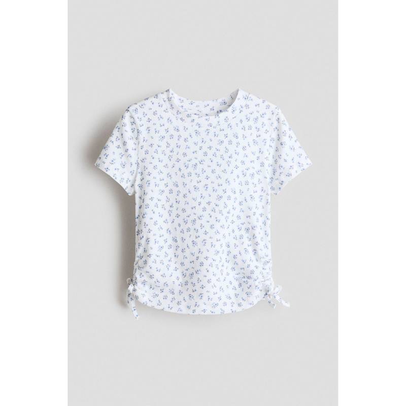 H&M Girls White Drawstring-detail cotton top (8-10 Years) (8-10 Years)