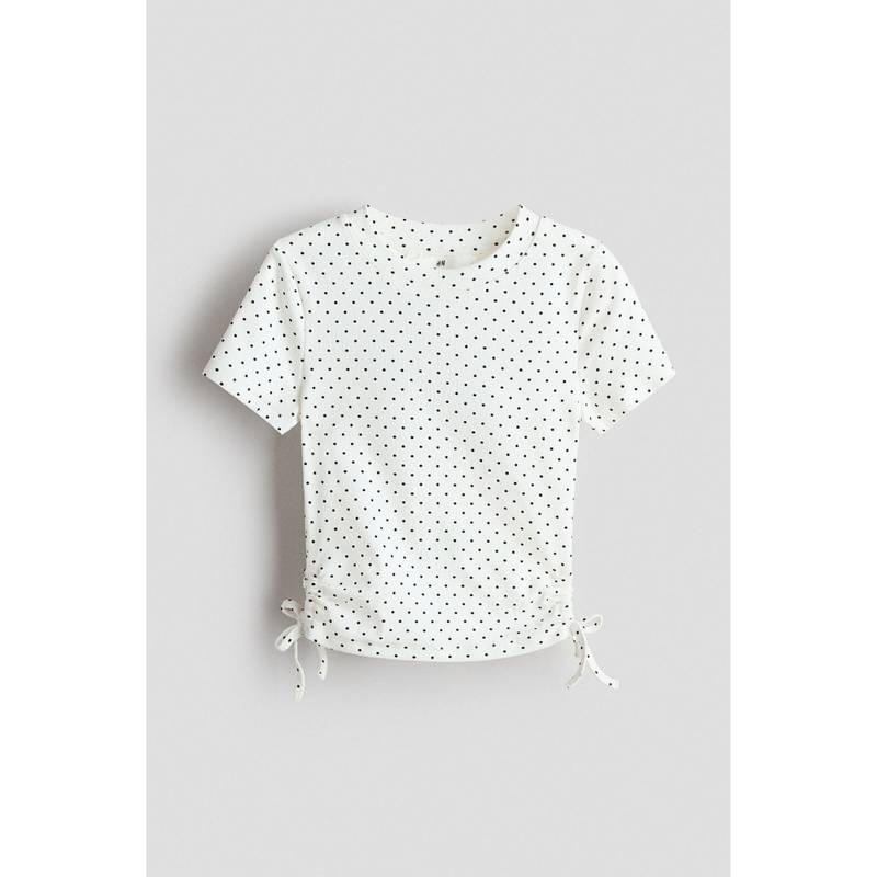 H&M Girls White Drawstring-detail cotton top (8-10 Years) (8-10 Years)