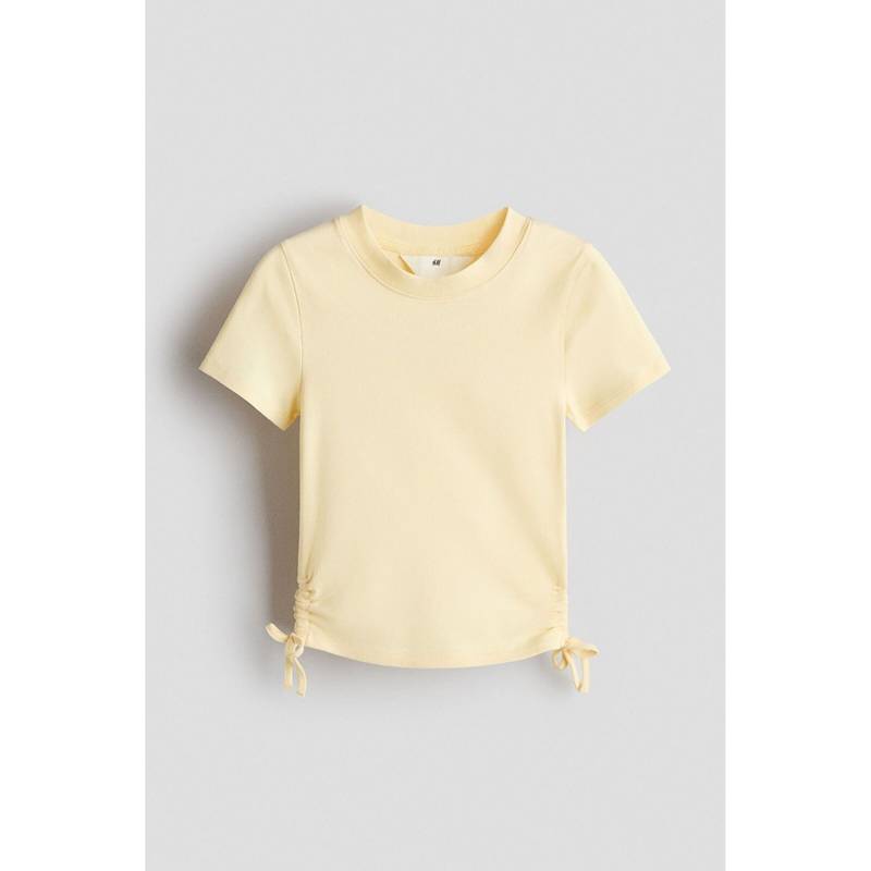 H&M Girls Yellow Drawstring-detail cotton top (14 Years) (14 Years)