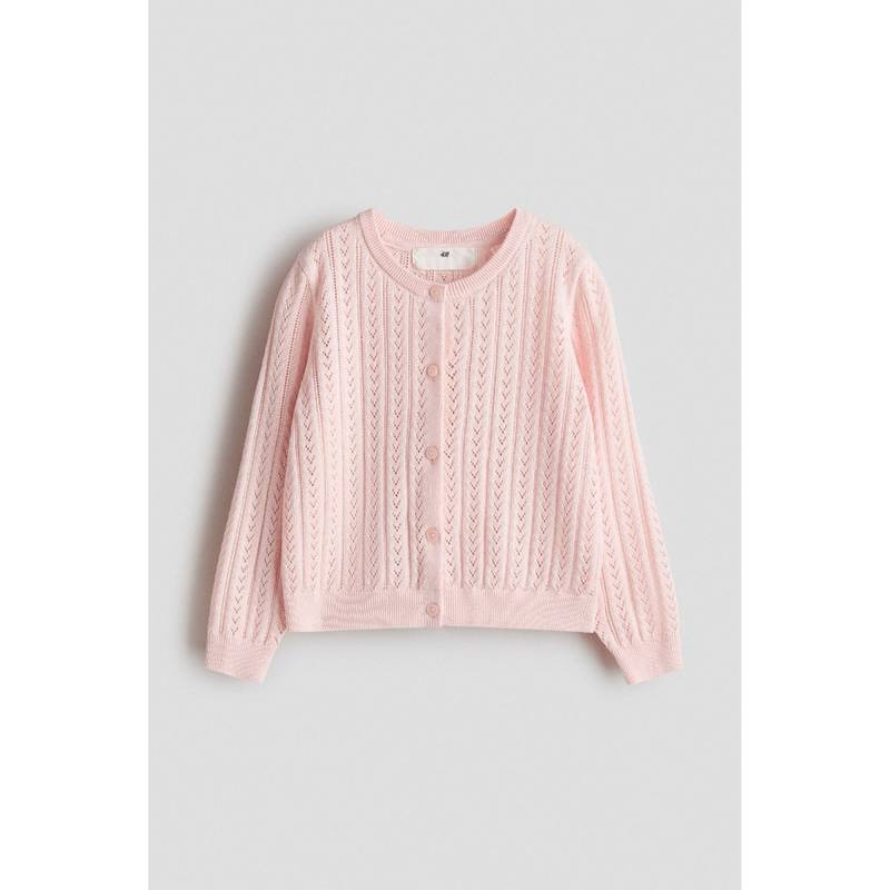 H&M Girls Pink Pointelle-knit cotton cardigan (1.5-2 Years) (1.5-2 Years)