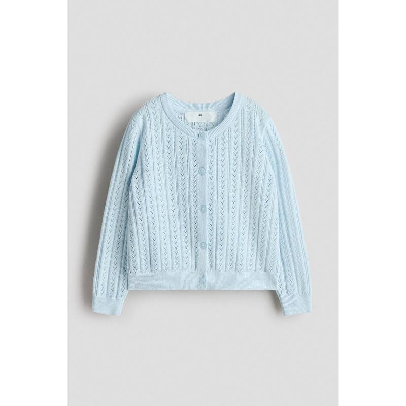 H&M Girls Blue Pointelle-knit cotton cardigan (1.5-2 Years) (1.5-2 Years)